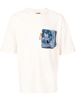Musium Div. paisley-patch cotton T-shirt - White