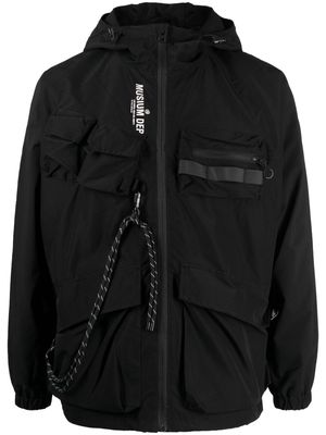 Musium Div. rope-chain hooded jacket - Black