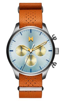 MVMT Airhawk Leather Chronograph Strap Watch, 42mm in Tan 