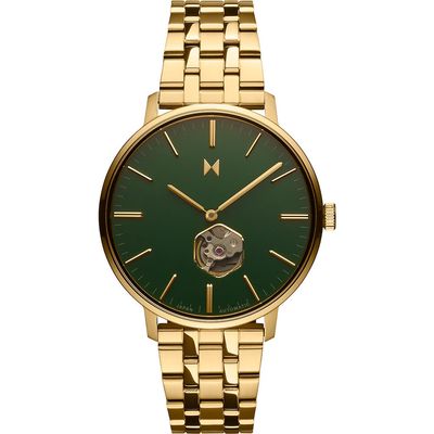 MVMT Legacy Slim Automatic Leather Strap Watch, 45mm in Gold 