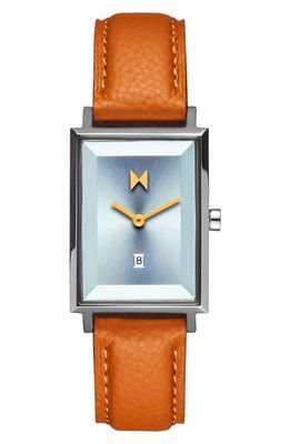 MVMT Signature Rectangular Bracelet Watch, 24mm in Blue/brown 