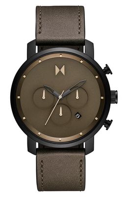MVMT WATCHES Chronograph Leather Strap Watch