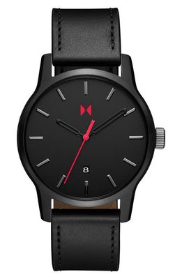 MVMT WATCHES Classic II Leather Strap Watch