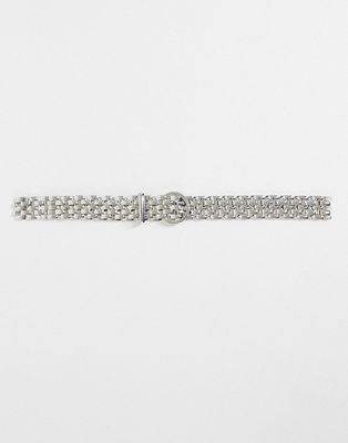 My Accessories chunky chain belt in silver