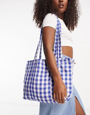 My Accessories London gingham tote-Blue
