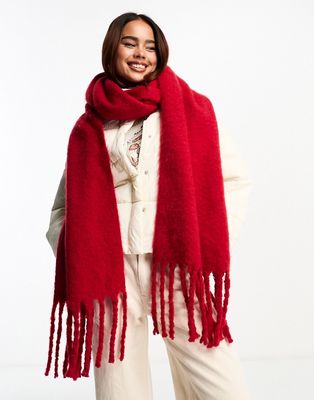My Accessories London supersoft blanket scarf in red