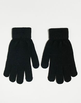 My Accessories London touch screen knitted gloves in black