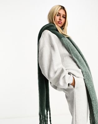 My Accessories London two tone blanket scarf in green