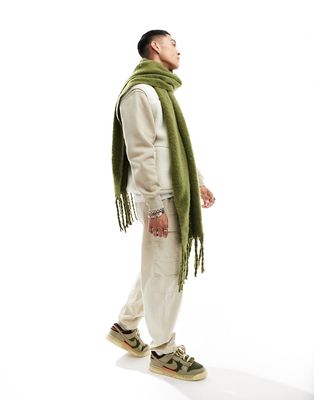 My Accessories Man blanket scarf in khaki-Green