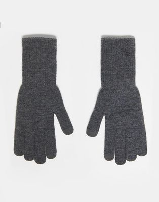My Accessories Man touch screen knitted gloves in gray