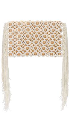 My Beachy Side Crochet Embroidered Clutch in Ivory.