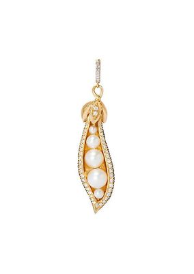 My Life In 7 Charms 18K Yellow Gold & Multi-Stone Pea Pod Charm