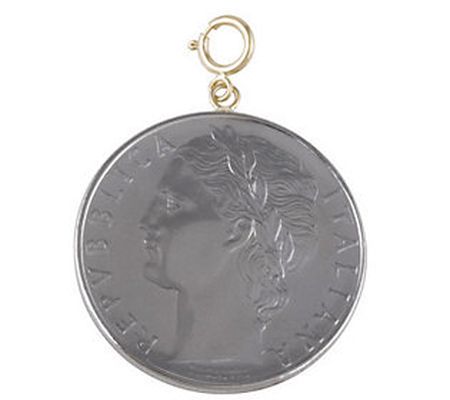 My Lira 1-1/2" 100-Lire Coin Charm, 14K Gold