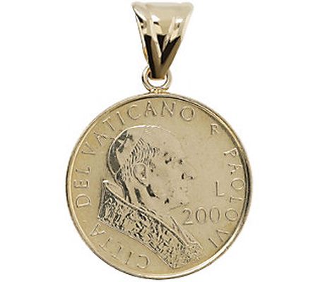 My Lira 200 Lire Vatican Coin Pendant, 14K Gold