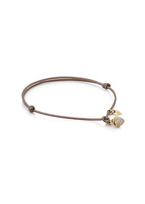 My Mikado 18K Yellow Gold & Diamond Pavé Acorn Sliding Knot Cord Bracelet