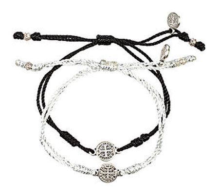 My Saint My Hero Breathe Blessing Silvertone Bracelet Set