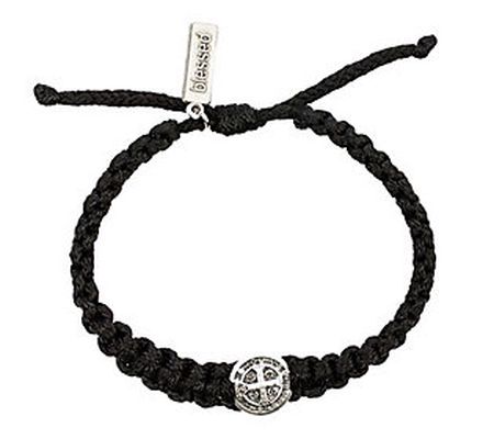 My Saint My Hero Men's Silvertone ONE Blessin g Bracelet