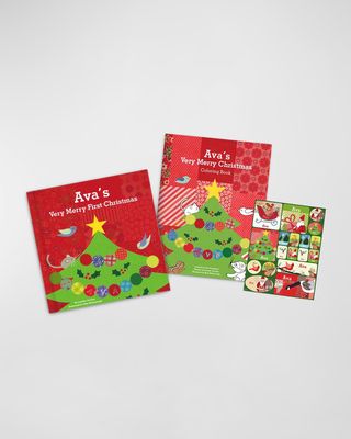 My Very Merry Christmas Personalized Book, Coloring Book & Sticker Gift Set