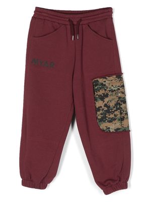 MYAR KIDS camouflage-pocket cotton track pants - Red