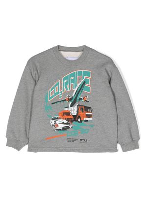 MYAR KIDS graphic-print cotton sweatshirt - Grey