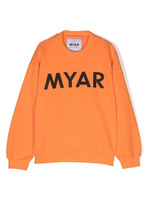 MYAR KIDS graphic-print cotton sweatshirt - Orange