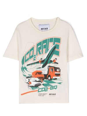MYAR KIDS graphic-print cotton T-shirt - Neutrals