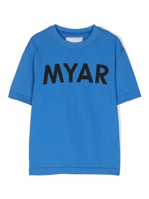 MYAR KIDS logo-print cotton T-shirt - Blue