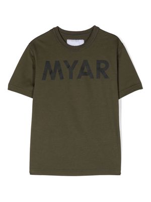 MYAR KIDS logo-print cotton T-shirt - Green