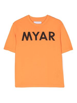 MYAR KIDS logo-print cotton T-shirt - Orange