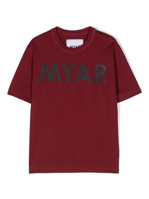 MYAR KIDS logo-print cotton T-shirt - Red