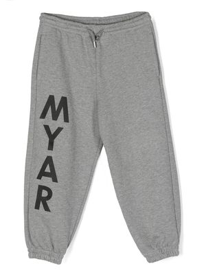 MYAR KIDS logo-print cotton track pants - Grey