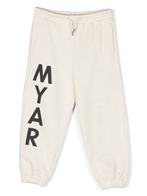 MYAR KIDS logo-print cotton track pants - Neutrals