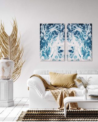Mykonos Water Giclee on Canvas, Set of 2