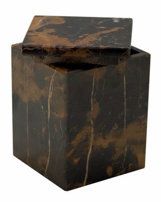 Myrtus Collection Black And Gold Marble Canister