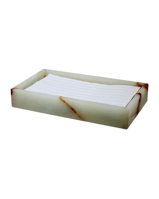 Myrtus Collection Light Green Onyx Guest Towel Tray