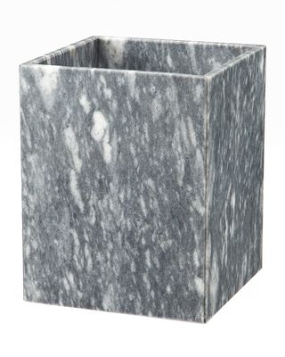 Myrtus Collection Square Cloud Gray Wastebasket w/ Liner