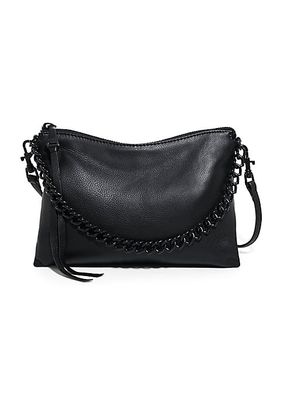 Mystro Heart Chain Leather Convertible Crossbody Bag
