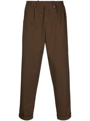 Myths logo-patch cotton tapered trousers - Neutrals