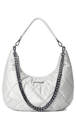 MZ Wallace Bowery Quilted Shoulder Bag in Oyster Metallic