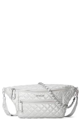 MZ Wallace Crosby Convertible Sling Bag in Oyster Metallic