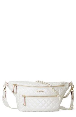 MZ Wallace Crosby Convertible Sling Bag in Pearl Metallic 