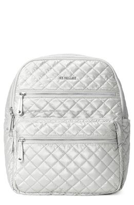 MZ Wallace Crosby Quilted Backpack in Oyster Metallic