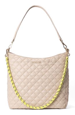 MZ Wallace Crosby Quilted Hobo Bag in Buff