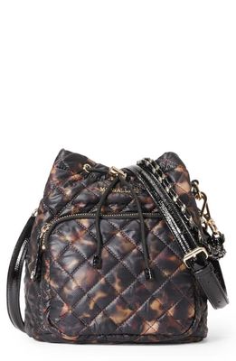 MZ Wallace Crosby Quilted Nylon Bucket Bag in Tortoise