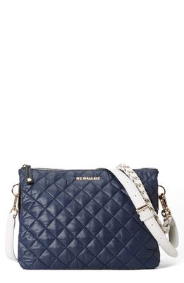 MZ Wallace Large Crosby Pippa Quilted Crossbody Bag in Dawn/White