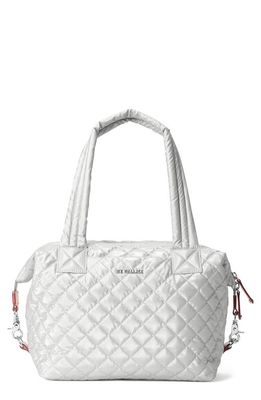 MZ Wallace Medium Sutton Deluxe Tote in Oyster Metallic