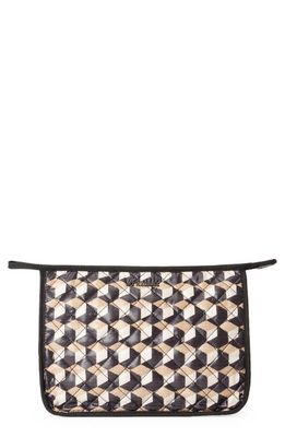 MZ Wallace Metro Quilted Nylon Clutch in Multi Beige