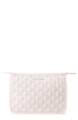 MZ Wallace Metro Sequin Quilted Nylon Clutch in Rose With Sequins