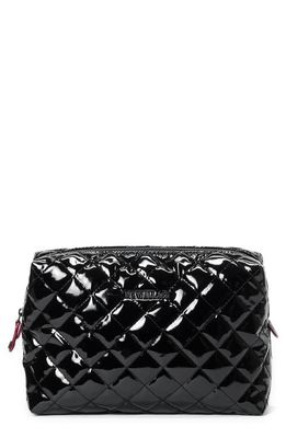 MZ Wallace Mica Quilted Nylon Cosmetics Case in Black Lacquer