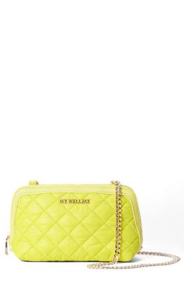 MZ Wallace Small Emily Quilted Crossbody Bag in Acid Yellow
